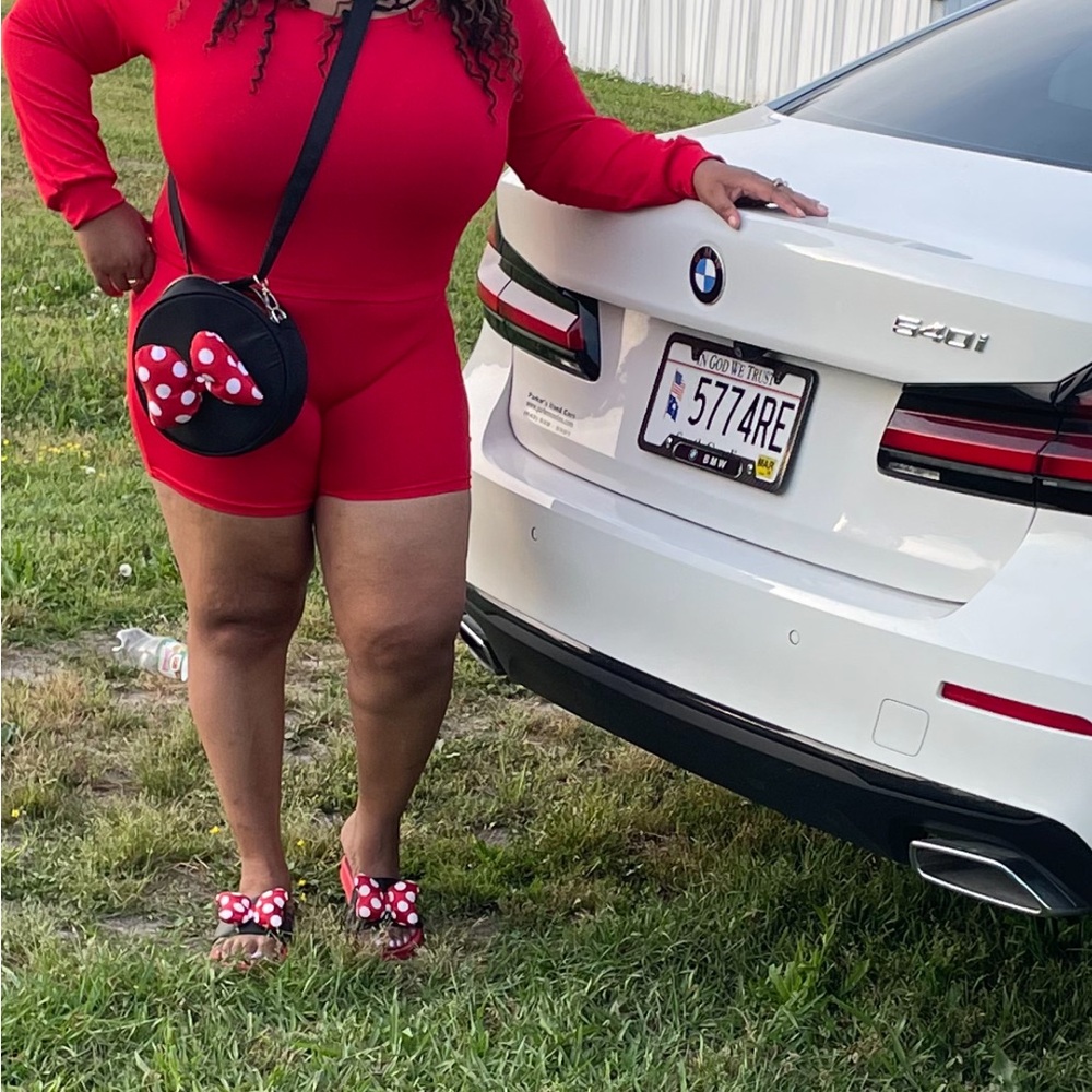 Red Polka Dot Outfit with Matching Accessories